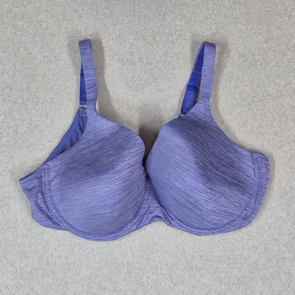 Dreamfit Women Bra 44DD Blue Heather T Shirt Underwired Strap Adjustable